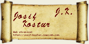 Josif Kostur vizit kartica